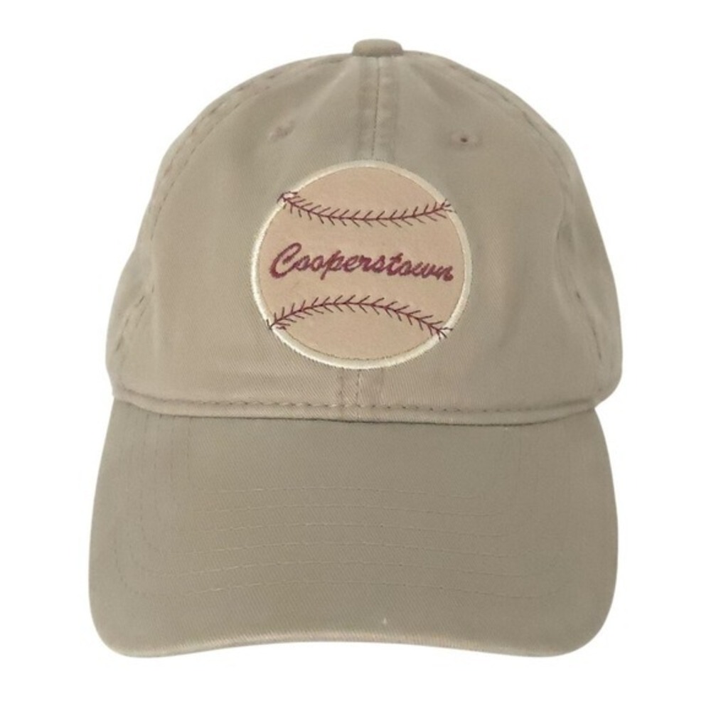 Cooperstown NY Tan Beige‎ Brown "Home of Baseball" Cap Hat